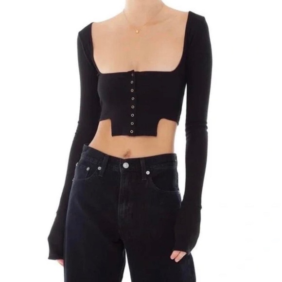 Are You Am I Knife top in black - Picture 4 of 4